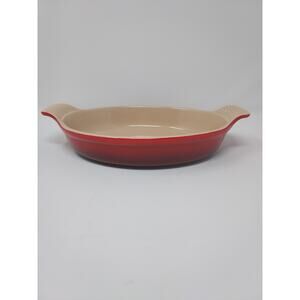 Le Creuset Stoneware Oval Red Ombre Casserole Gratin Baking Dish 3.75 Qt